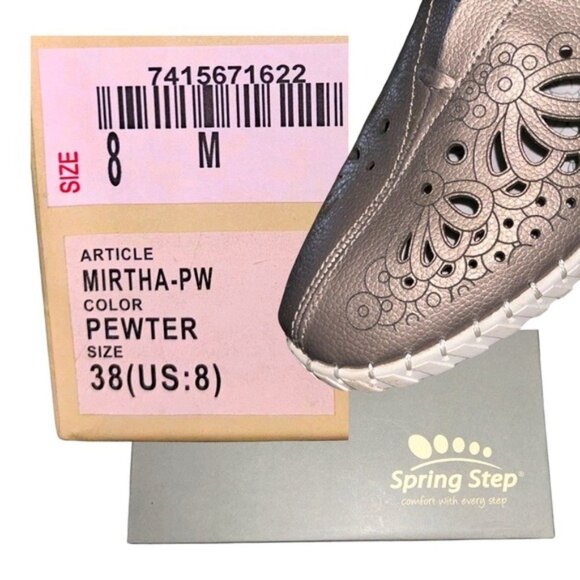 8M Bronze Loafer Mirtha Slip-On EUC Pristine Condition Leather Cut-out Design - Picture 13 of 16